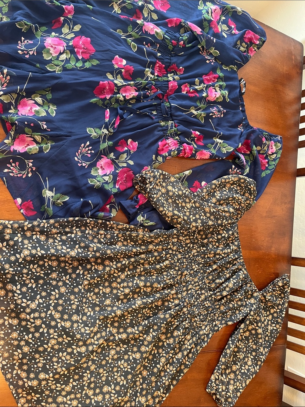 floral dresses with sleeves set bundle of 2